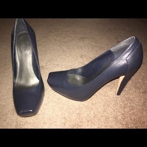 Navy blue platform high heels